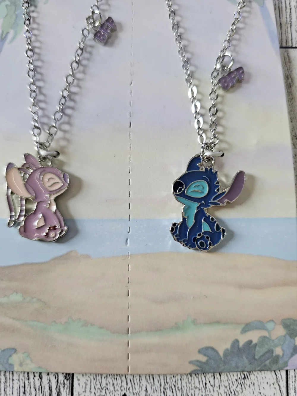 Disney Stitch & Angel BFF Split Pendant Necklaces